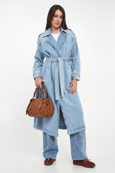 Płaszcz damski jeansowy LIU JO. Płaszcze Liu Jo, bez wzorów, z jeansu, bez kaptura. Za 1,289.00 zł.