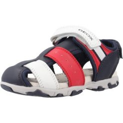 Sandały GEOX B S.FLAFFEE B.B Niebieski. Niebieskie sandały Geox, bez wzorów, ze skóry, bez obcasa, bez zapięcia. Za 201.99 zł.