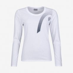 Koszulka z długim rękawem damska CLUB 21 LINDA. Białe bluzki Head, xl, bez wzorów, sportowe, bez kołnierzyka, bez ramiączek. W wyprzedaży za 126.00 zł.