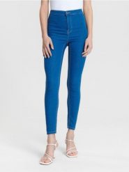 Jeansy skinny z wysokim stanem - niebieski. Niebieskie jeansy Sinsay, l, bez wzorów, z podwyższonym stanem. Za 39.99 zł.