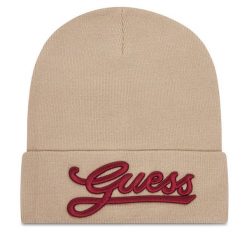 Czapka Guess. Brązowe czapki Guess, z aplikacjami. Za 159.99 zł.
