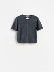 Kardigan z wełny merino - ciemnoszary. Szare kardigany Reserved, l, bez wzorów, z wełny. Za 199.99 zł.