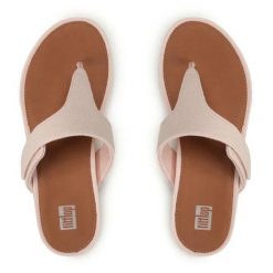 Sandały damskie FITFLOP Gracie. Czerwone sandały FIT FLOP, bez wzorów, z materiału, bez obcasa, bez zapięcia. Za 190.00 zł.