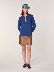 Rodier Wełniany sweter w kolorze niebieskim rozmiar: L. Niebieskie swetry Rodier, l, bez wzorów, z wełny, bez ramiączek. Za 295.99 zł.