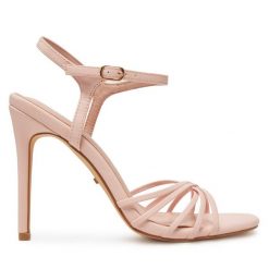 Sandały DeeZee. Czerwone sandały DeeZee, bez wzorów, bez obcasa, na szpilce, bez zapięcia. Za 139.99 zł.