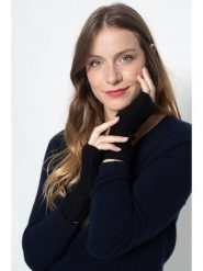 Perfect Cashmere Kaszmirowe mitenki "Jelo" w kolorze czarnym rozmiar: onesize. Czarne rękawiczki Perfect Cashmere, bez wzorów, z kaszmiru. Za 143.99 zł.