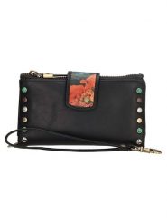 Micmacbags Skórzany portfel w kolorze czarnym - 17 x 9 x 3 cm rozmiar: onesize. Czarne portfele Micmacbags, bez wzorów, z materiału. Za 123.25 zł.