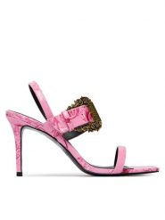 Versace Jeans Couture Sandały 80VA3S71 ZS366 Różowy. Czerwone sandały Versace Jeans Couture, bez wzorów, z jeansu, bez obcasa, na szpilce, bez zapięcia. Za 989.99 zł.