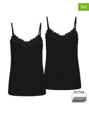 Sublevel Topy (2 szt.) w kolorze czarnym rozmiar: XS. Czarne topy Sublevel, xs, bez wzorów, z koronki, bez kołnierzyka, bez ramiączek. Za 52.79 zł.