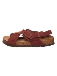 Birkenstock Skórzane sandały "Tulum" w kolorze czerwonym rozmiar: 38. Czerwone sandały Birkenstock, bez wzorów, klasyczne, z otwartym noskiem, bez obcasa, bez zapięcia. Za 235.50 zł.