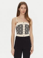 Elisabetta Franchi Top TK-33B-47E2-V280 Kolorowy Regular Fit. Topy Elisabetta Franchi, bez wzorów, z syntetyku, bez kołnierzyka, bez ramiączek. Za 839.99 zł.