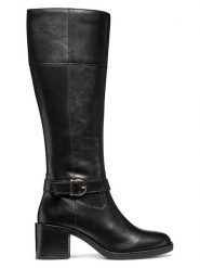 Geox Skórzane kozaki "Serilda" w kolorze czarnym rozmiar: 40. Czarne kozaki Geox, na zimę, bez obcasa, bez zapięcia. Za 429.95 zł.