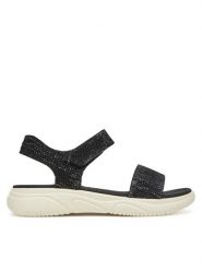 Clara Barson Sandały R25SS02835 Czarny. Czarne sandały Clara Barson, bez wzorów, z materiału, bez obcasa, na płaskiej podeszwie, bez zapięcia. Za 129.99 zł.
