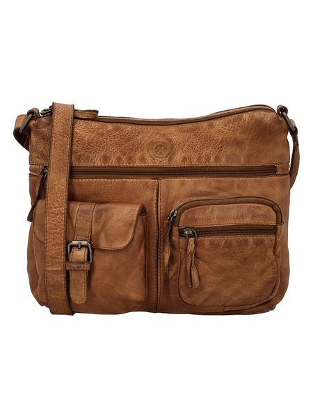 HIDE & STITCHES Skórzana torebka w kolorze jasnobrązowym - 34 x 25 x 10 cm rozmiar: onesize. Brązowe torby na ramię HIDE & STITCHES, bez wzorów, z materiału, na ramię, bez dodatków. Za 253.54 zł.