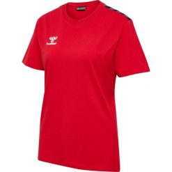 Koszulka damska Hummel Authentic. Czerwone bluzki Hummel, l, bez wzorów, sportowe, bez kołnierzyka, bez ramiączek. Za 185.50 zł.