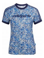 Adidas Koszulka sportowa "Originals x Liberty Cali" w kolorze niebieskim rozmiar: XXS. Niebieskie koszulki sportowe Adidas, bez wzorów, bez ramiączek, outdoorowe. Za 154.95 zł.