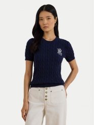 LAUREN RALPH LAUREN Sweter 200P07025001 Granatowy Relaxed Fit. Niebieskie swetry Lauren Ralph Lauren, m, bez wzorów, z bawełny, bez ramiączek. Za 769.99 zł.