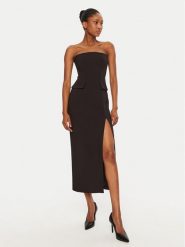 BARDOT Sukienka koktajlowa Nikki 59728DB Czarny Slim Fit. Czarne sukienki Bardot, bez wzorów, z wiskozy, wizytowe, bez kołnierzyka, bez ramiączek. Za 419.99 zł.