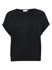 KAFFE curve Bluzka w kolorze czarnym rozmiar: 44. Czarne bluzki KAFFE curve, s, bez wzorów, z wiskozy, klasyczne, bez kołnierzyka, bez ramiączek. Za 87.95 zł.