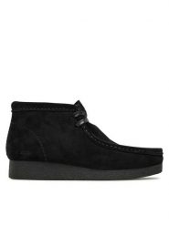 Clarks Trzewiki WallabeeEvoBt 261747434 Czarny. Czarne botki Clarks, bez wzorów, ze skóry, bez obcasa, na płaskiej podeszwie, bez zapięcia. Za 519.99 zł.