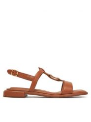 Clarks Sandały Ariany Sling 26181242 Brązowy. Brązowe sandały Clarks, bez wzorów, ze skóry, bez obcasa, na płaskiej podeszwie, bez zapięcia. Za 339.99 zł.