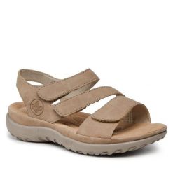 Sandały Rieker. Czarne sandały Rieker, bez wzorów, bez obcasa, na płaskiej podeszwie, bez zapięcia. Za 239.99 zł.