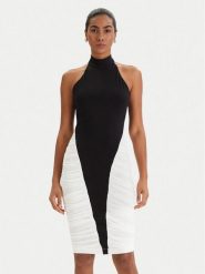 Bardot Sukienka koktajlowa Amani 60168DB Czarny Slim Fit. Czarne sukienki Bardot, bez wzorów, wizytowe, bez kołnierzyka, bez ramiączek. Za 599.99 zł.