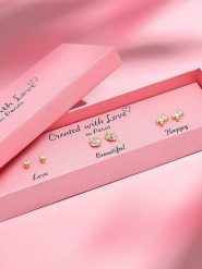 Created with Love 3-częściowy zestaw kolczyków-wkrętek "Crystal" z cyrkoniami rozmiar: onesize. Żółte kolczyki Created with Love, z cyrkonią, z mosiądzu. Za 56.99 zł.