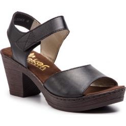 Sandały RIEKER - 66752-00 Schwarz. Czarne sandały Rieker, bez wzorów, z materiału, bez obcasa, na obcasie, bez zapięcia. Za 219.00 zł.