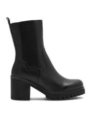 Lasocki Botki WI16-GATA-02 Czarny. Czarne botki Lasocki, bez wzorów, z materiału, bez obcasa, na słupku, bez zapięcia. Za 299.99 zł.
