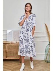 Plume Lniana sukienka w kolorze białym rozmiar: L. Białe sukienki Plume, l, bez wzorów, ze lnu, bez kołnierzyka, bez ramiączek, midi. Za 215.71 zł.
