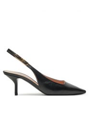 Emporio Armani Sandały X3E478 XF271 00002 Czarny. Czarne sandały Emporio Armani, bez wzorów, ze skóry, bez obcasa, na szpilce, bez zapięcia. Za 1,259.00 zł.