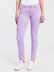 Cross Jeans Dżinsy "Anya" - Slim fit - w kolorze lawendowym rozmiar: W26/L30. Różowe jeansy Cross Jeans, l, z aplikacjami, z podwyższonym stanem. Za 43.99 zł.