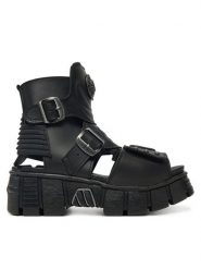 NEW ROCK Sandały M-BIOS106-V2 Czarny. Czarne sandały NEW ROCK, bez wzorów, ze skóry, rockowe, bez obcasa, na płaskiej podeszwie, bez zapięcia. Za 1,119.00 zł.