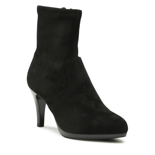 Botki Caprice. Czarne botki Caprice, bez wzorów, bez obcasa, na szpilce, bez zapięcia. Za 349.99 zł.
