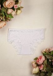 Białe Majtki Figi z Koronką w Kwiaty Kaliwa. Białe figi Born2be, l, bez wzorów, z koronki. Za 4.99 zł.