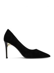 Eva Minge Szpilki EO-RELYSA-01 Czarny. Czarne szpilki Eva Minge, bez wzorów, ze skóry, bez obcasa, na szpilce, bez zapięcia. Za 399.99 zł.