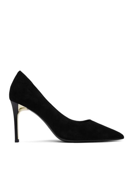 Eva Minge Szpilki EO-RELYSA-01 Czarny. Czarne szpilki Eva Minge, bez wzorów, ze skóry, bez obcasa, na szpilce, bez zapięcia. Za 399.99 zł.