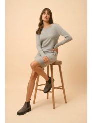 Just Cashmere Kaszmirowa sukienka "Susan" w kolorze szarym rozmiar: XL. Szare sukienki Just Cashmere, na co dzień, xl, bez wzorów, z kaszmiru, bez kołnierzyka, bez ramiączek, midi, proste. Za 434.95 zł.