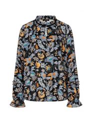 More & More Bluzka w kolorze czarnym ze wzorem rozmiar: 46. Czarne bluzki More & More, s, bez wzorów, z wiskozy, klasyczne, bez kołnierzyka, bez ramiączek. Za 113.99 zł.