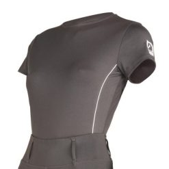 Damska koszulka do jazdy konnej Tattini Passiflora PE 2025. Szare bluzki TATTINI, bez wzorów, sportowe, bez kołnierzyka, bez ramiączek. Za 297.50 zł.