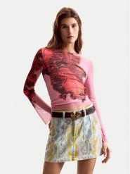 Desigual Bluzka Orchid Lacroix 26SWTK50 Różowy Slim Fit. Czerwone bluzki Desigual, xs, bez wzorów, z syntetyku, bez kołnierzyka, bez ramiączek. Za 329.99 zł.