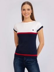 SIR RAYMOND TAILOR Koszulka "Vianden" ze wzorem rozmiar: S. Niebieskie bluzki Sir Raymond Tailor, s, bez wzorów, z bawełny, bez kołnierzyka, bez ramiączek. Za 127.35 zł.