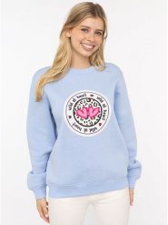 Zwillingsherz Bluza "Romy" w kolorze błękitnym rozmiar: L/XL. Niebieskie bluzy Zwillingsherz, l, bez wzorów, bez kaptura. Za 220.12 zł.