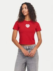 JJXX T-Shirt Gigi 12277657 Czerwony Stretch Fit. Czerwone t-shirty JJXX, l, bez wzorów, z bawełny, bez kołnierzyka, bez ramiączek. Za 59.99 zł.