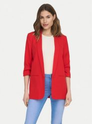 ONLY Marynarka Elly 15197451 Czerwony Regular Fit. Czerwone marynarki i żakiety Only, bez wzorów, z syntetyku. Za 139.99 zł.