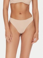 Tommy Hilfiger Stringi UW0UW05214 Beżowy. Brązowe stringi TOMMY HILFIGER, bez wzorów, z syntetyku. Za 69.99 zł.