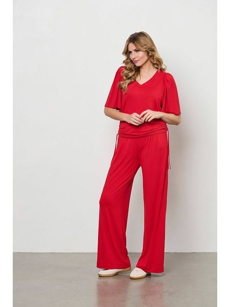 &Co Woman Bluzka "Misha" w kolorze czerwonym rozmiar: L. Czerwone bluzki &Co Woman, l, bez wzorów, bez kołnierzyka, bez ramiączek. Za 144.58 zł.