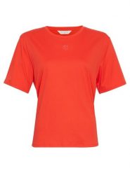 MOSS COPENHAGEN Koszulka w kolorze czerwonym rozmiar: S/M. Czerwone bluzki Moss Copenhagen, m, bez wzorów, z bawełny, bez kołnierzyka, bez ramiączek. Za 66.00 zł.
