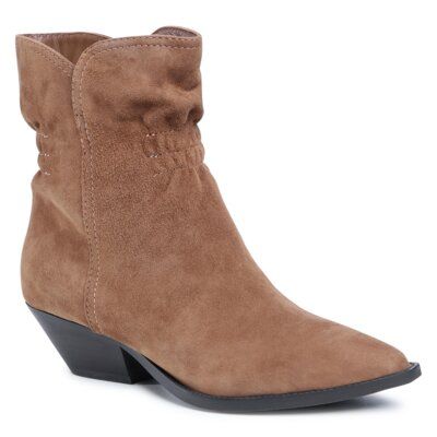 Gino Rossi V365C-506-2 Camel. Brązowe botki Gino Rossi, bez wzorów, ze skóry, bez obcasa, bez zapięcia. Za 349.99 zł.